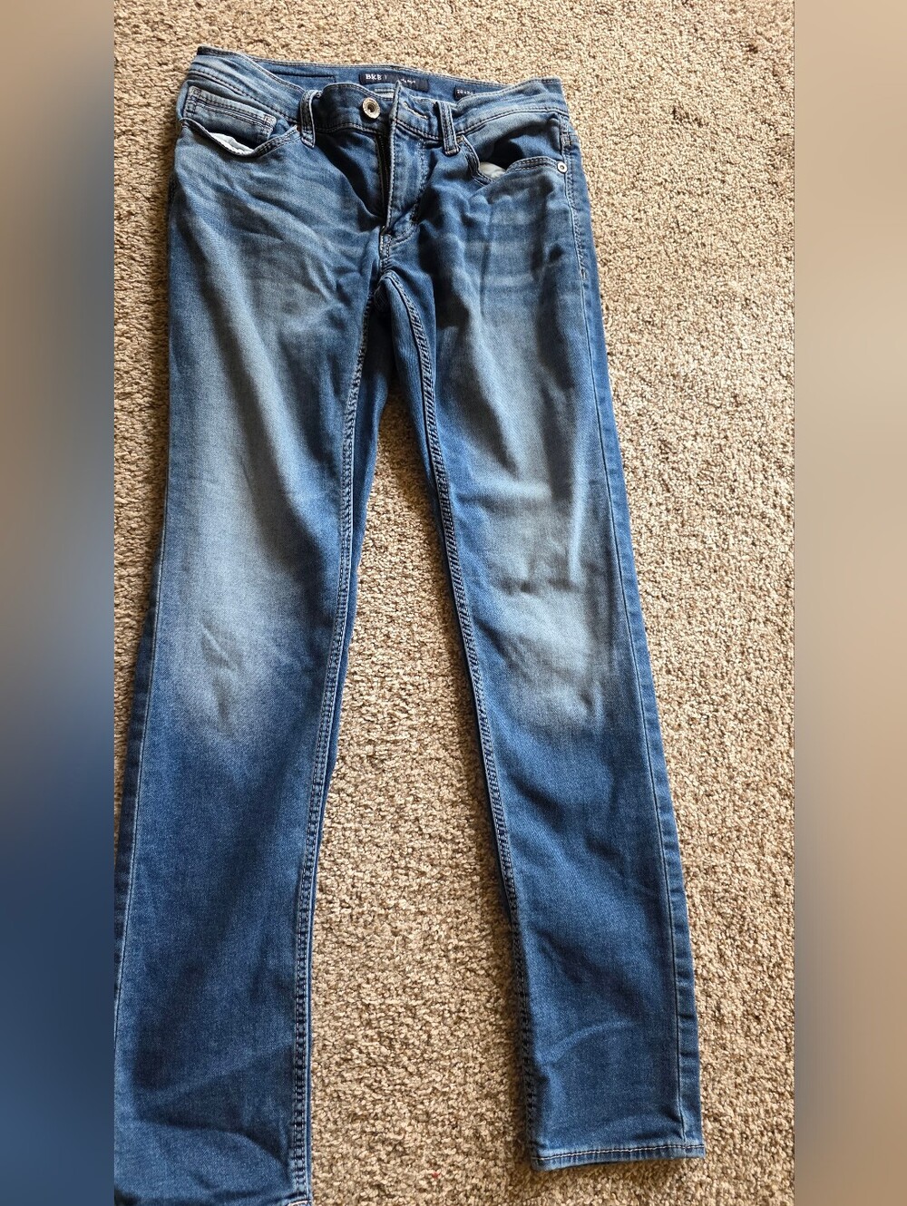 BKE Men's Slim Straight Faded Blue Jeans